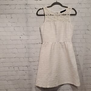 The Limited fit and flare linen blend lace top sleeveless dress